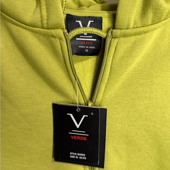 Verde Men's Green Zip Up Sweater Size XL NWT. - Picture 3 of 6